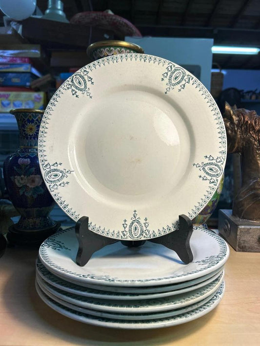 Ensemble de 7 Assiettes Ceranord Céramique du nord St Amand Made in France