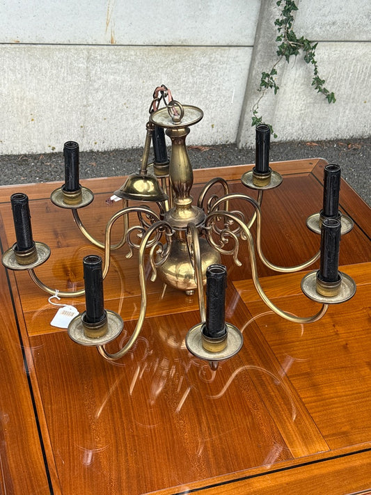 Lustre – Vintage – Luminaire – 8 bras en laiton doré