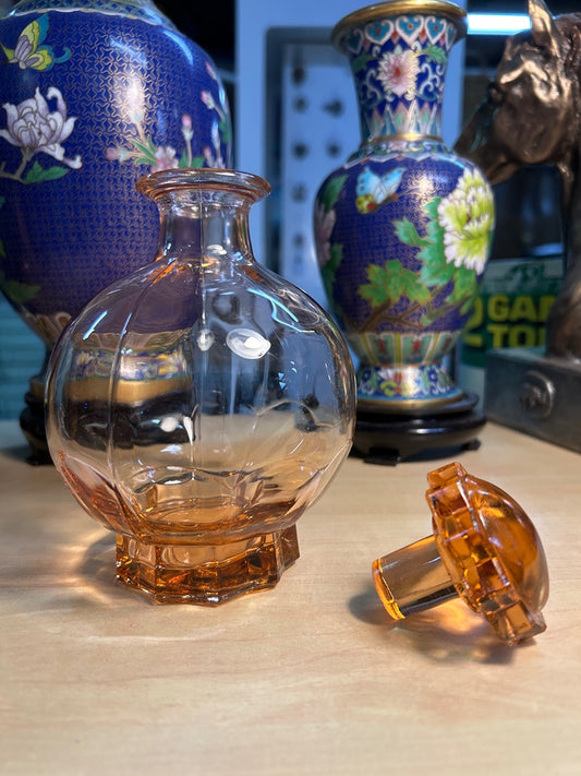 Petite carafe flacon verre facetté