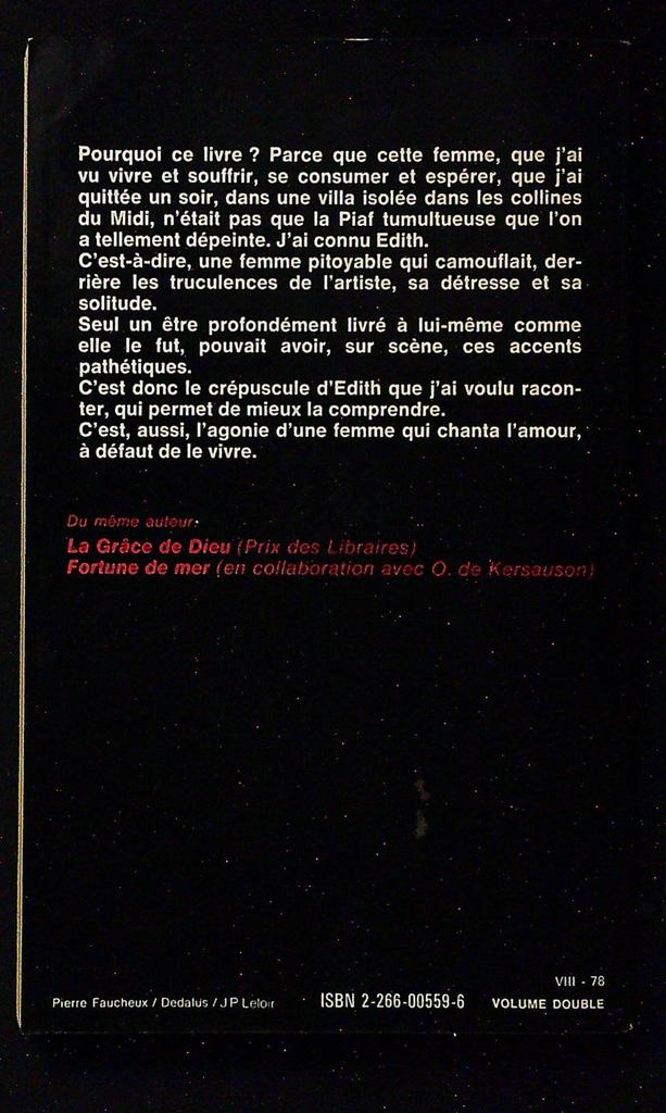 Livre – Jean Noli – Biographie – Edith Piaf
