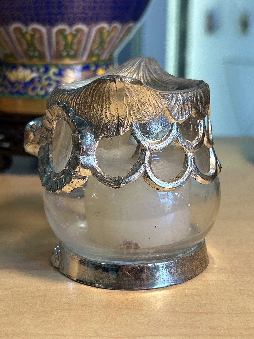 Bougeoir chouette / Hibou verre métal