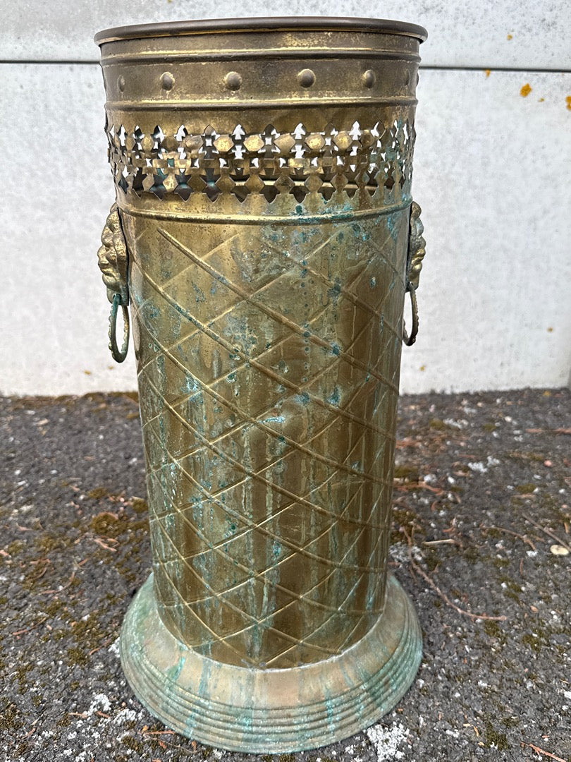 Porte-parapluie – Laiton – Décoration – Tête de lion