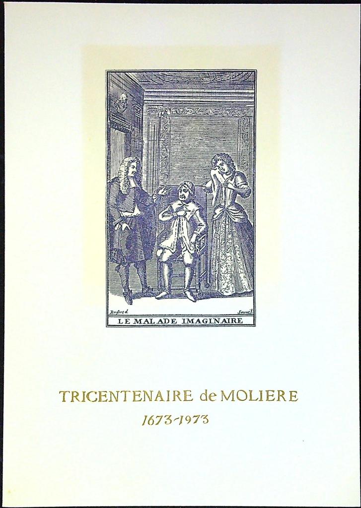 Tricentenaire de Molière Enveloppe Dépliant Timbre 1er jour Encart Fdc Yvert et Tellier