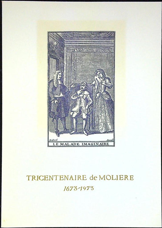 Tricentenaire de Molière Enveloppe Dépliant Timbre 1er jour Encart Fdc Yvert et Tellier