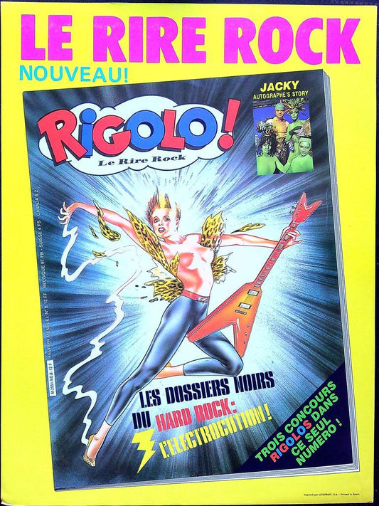 Affiche de Kiosque Plv Promo Bd Rigolo! Le Rire Rock Jaune Jacky du club Dorothée