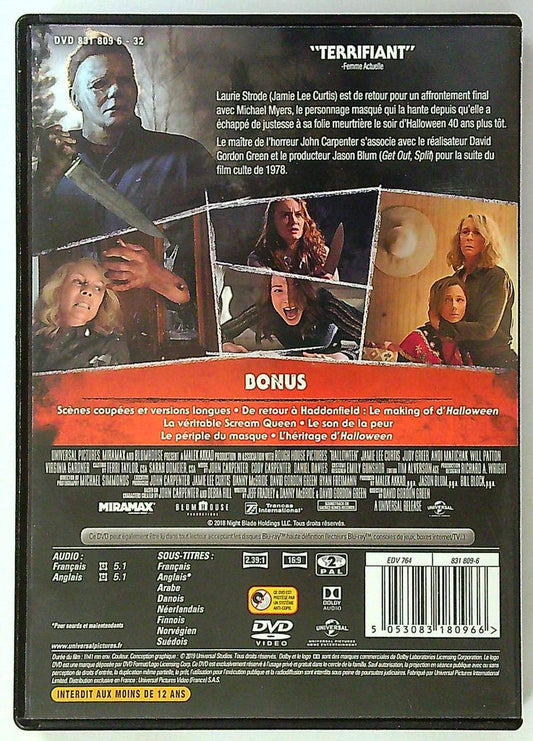 Dvd Halloween 2018 film horreur Universal Pictures