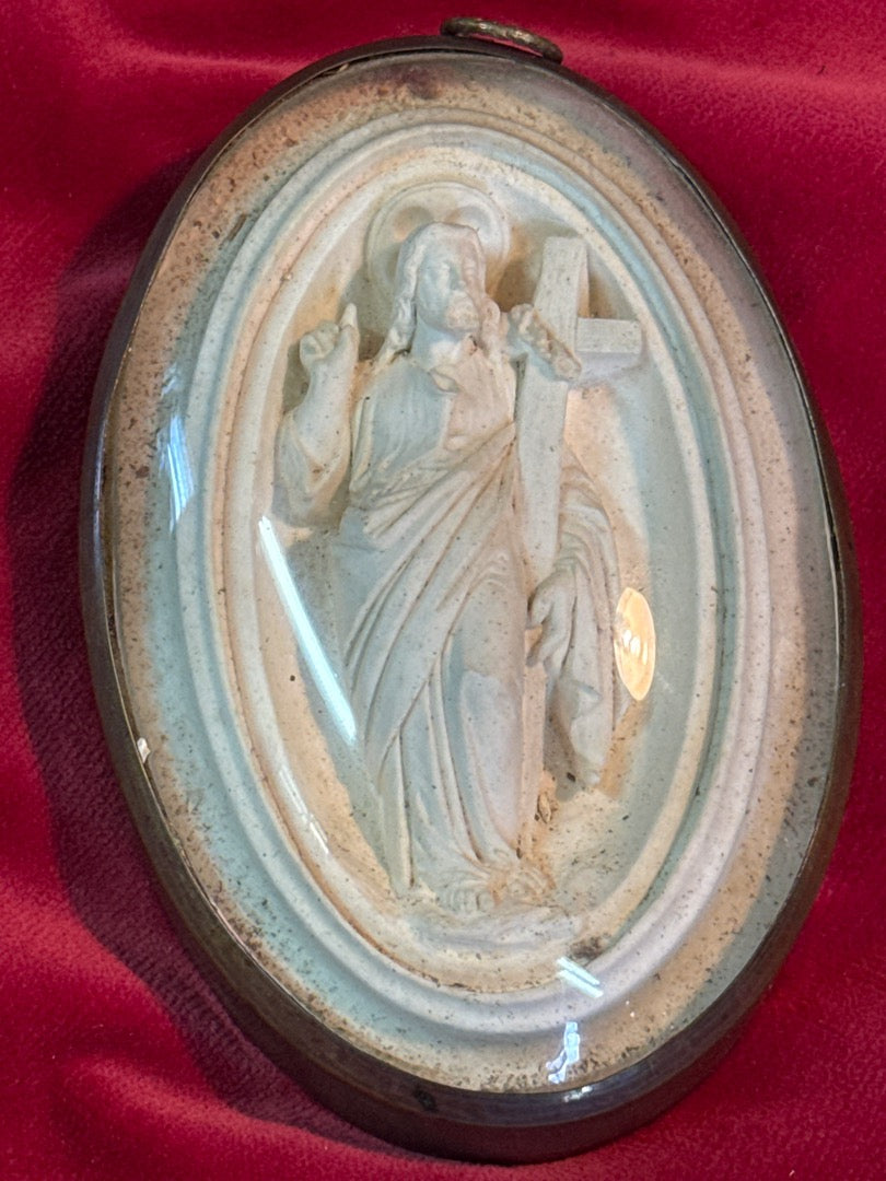 Cadre religieux – Verre bombé – Décoration – Jésus