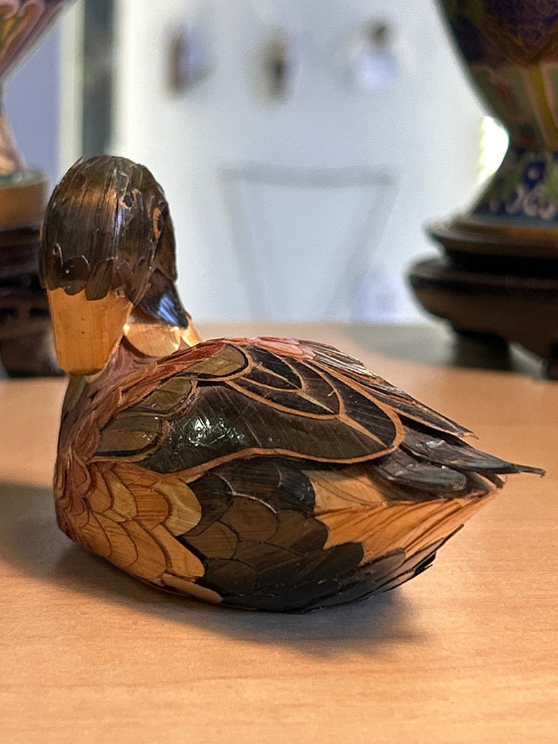 Canard décoratif en paille