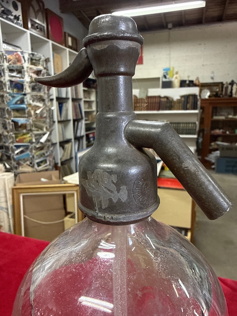 Siphon – R. White's – Ornement – Verre gravé vintage