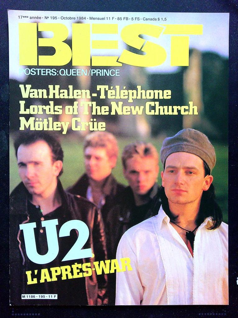 Affiche de Kiosque Plv Promo Magazine Best n°195 Octobre 1984 U2 Van Halen Téléphone