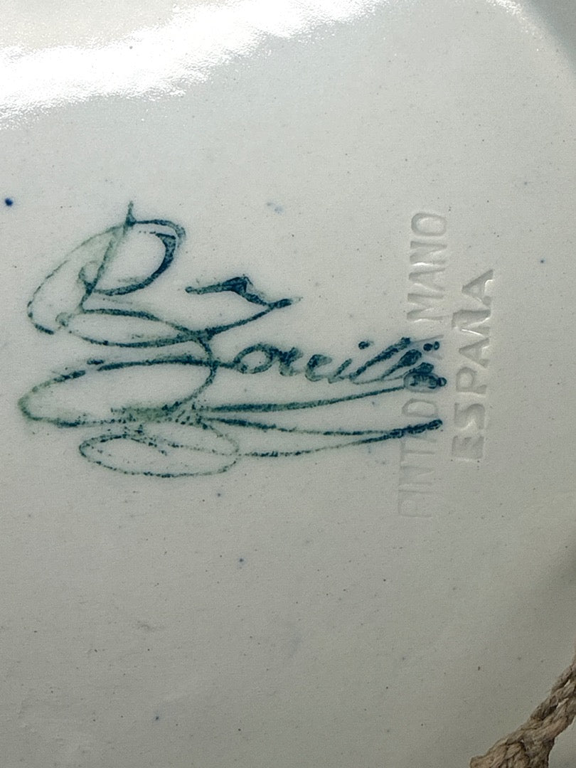Assiette en céramique – Gorelli – Vaisselle – Peint main bleu blanc