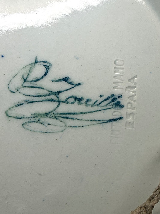 Assiette en céramique – Gorelli – Vaisselle – Peint main bleu blanc