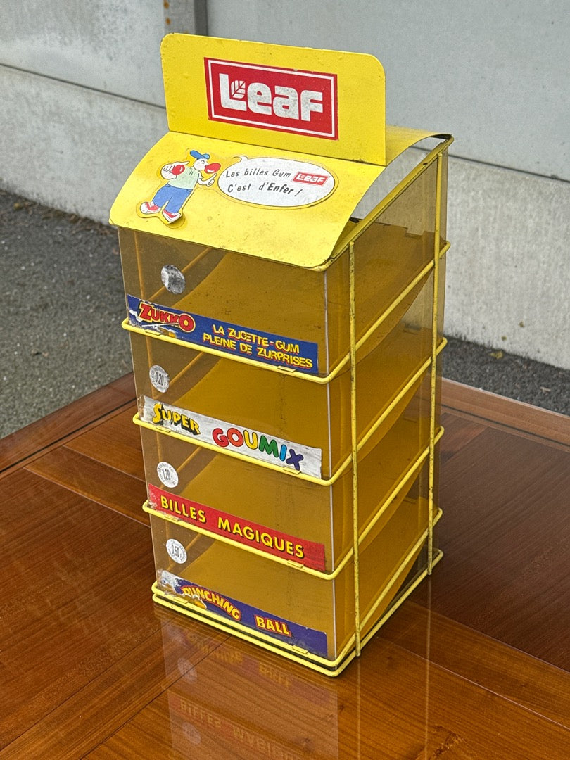 Présentoir jaune – Leaf – Collection – Vintage chewing-gum