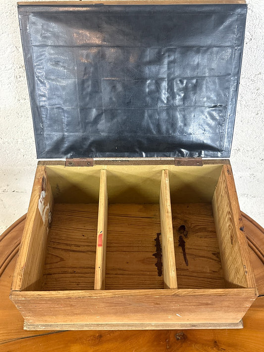 Boite de rangement en bois vintage – Coffret compartimente