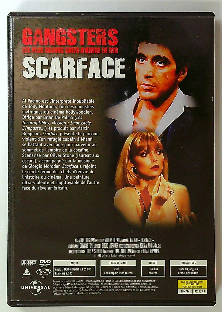 dvd Scarface Al Pacino Universal Gangsters