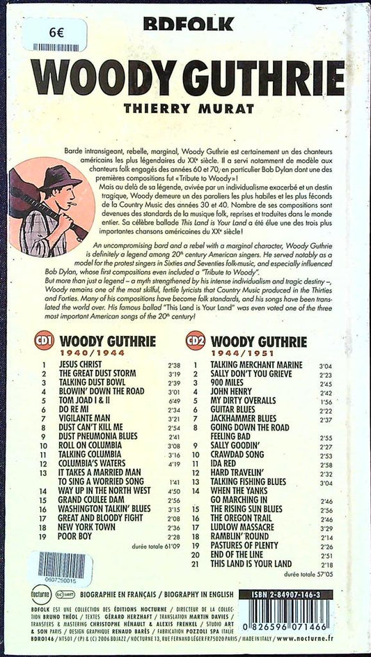 Bd Woody Guthrie Bd Folk Thierry Murat + 2 Cd