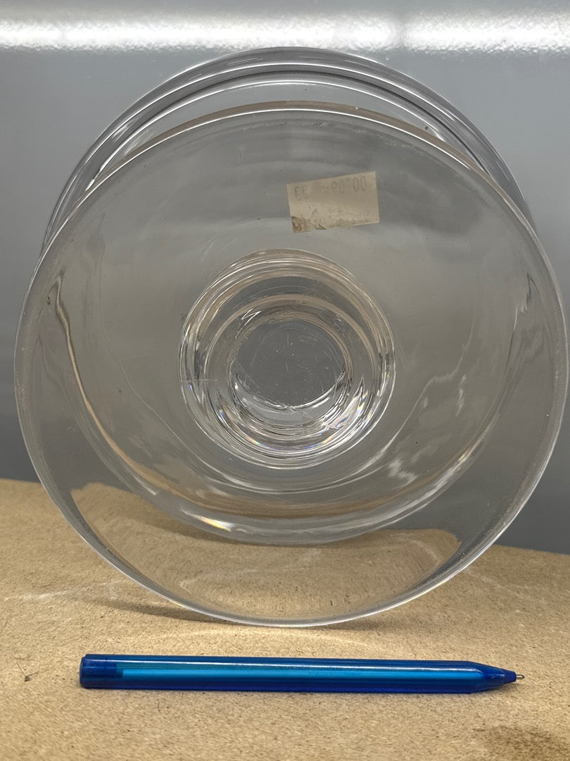 Coupe sur pied en verre – Plat de service – Décor lierre gravé