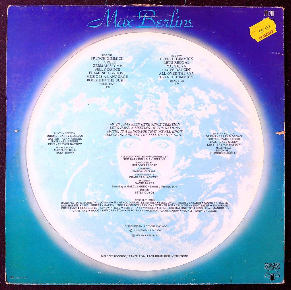 Disque vinyle – Max Berlins – Musique – Funk Disco original