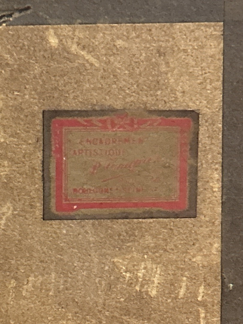 Aquarelle représentant des habitations signée M. Schluck