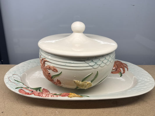 Service soupière – Fitz & Floyd – Plat – Crabe et homard