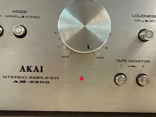 Amplificateur – Akai Am-2200 – Hi-fi – Vintage Argenté Bois