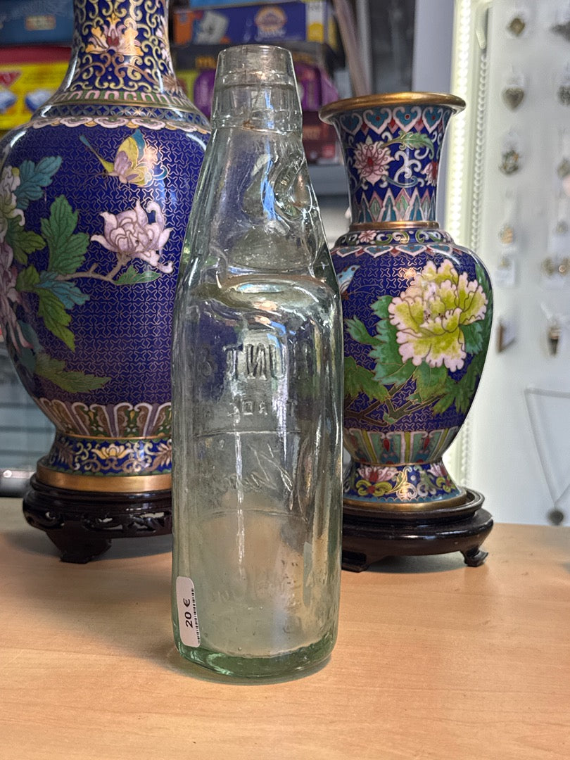 Bouteille à bille – Hunt & Co – Ornement – Verre vert ancien