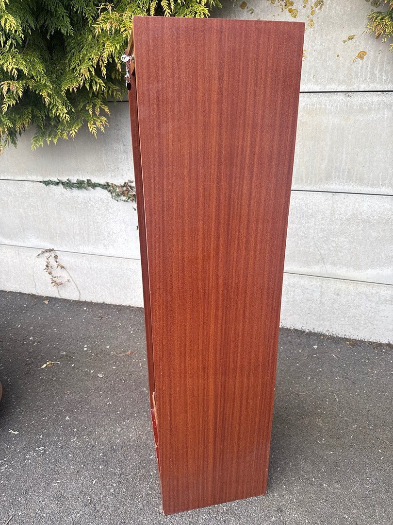 Meuble classeur à rideau – Organisateur de bureau – Bois vintage marron