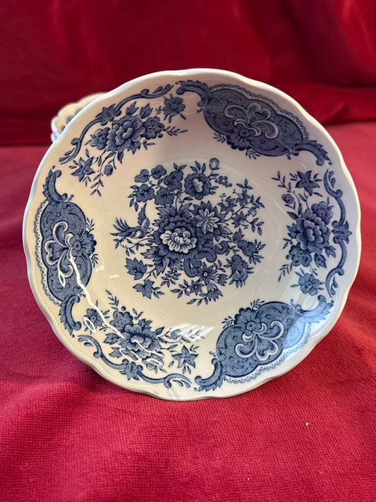 Lot de 10 coupelles Ridgway Windsor, décor floral bleu et oiseaux