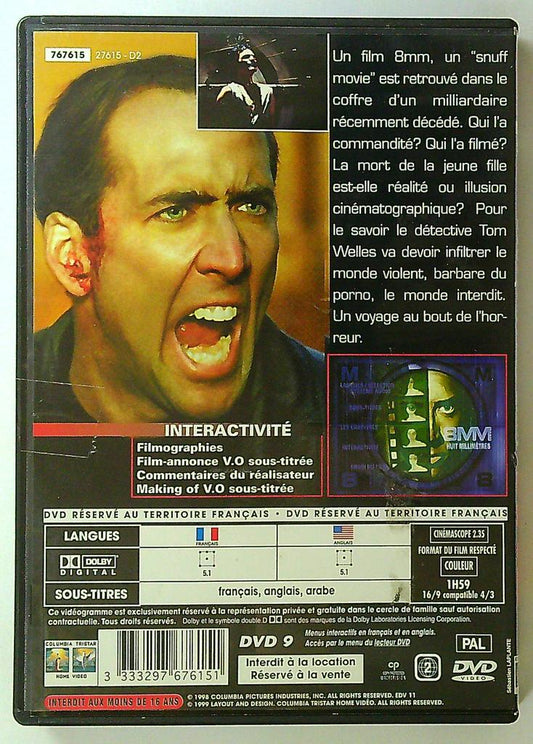 Dvd 8mm Huit Millimètres Nicolas Cage Thriller