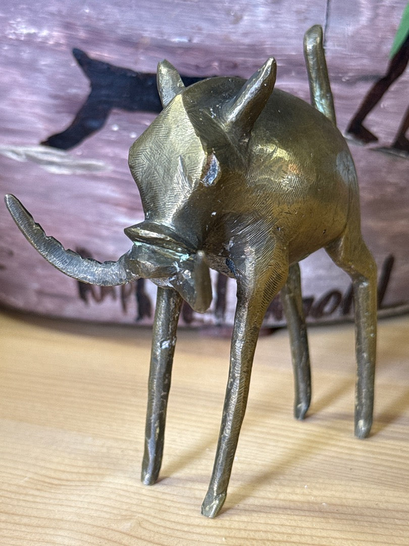 Figurines phacochères – Bronze Africain – Art – Duo vintage