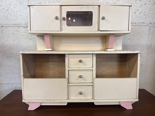 Dînette cuisine en bois vintage – Meuble jouet ancien