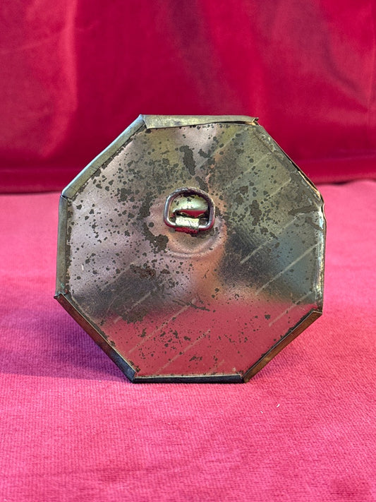 Petit miroir mural octogonal en métal doré, hauteur 9,5 cm