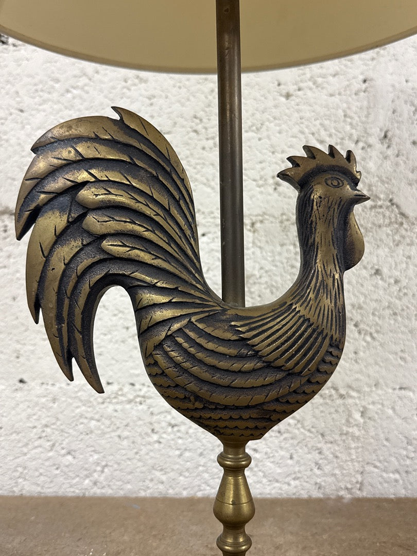 Lampe – Coq en laiton / Bronze