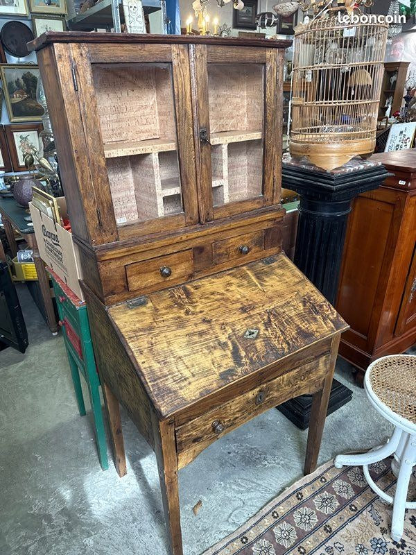 Secrétaire en bois – Style rustique – Mobilier – Bureau à abattant