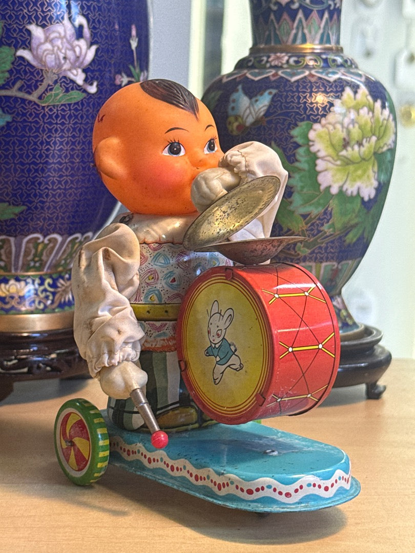 Jouet mécanique – Vintage – Jouet – Batteur en tôle