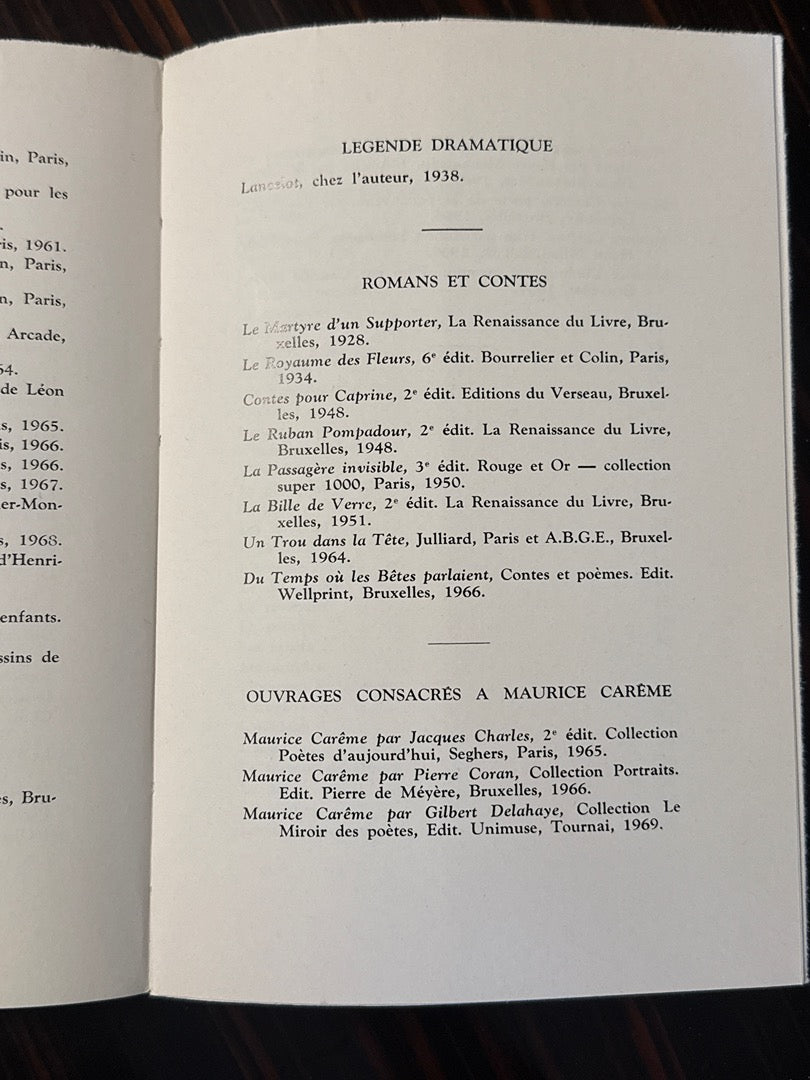 Livre – Maurice Carême – Poésie – Entre deux mondes 1970