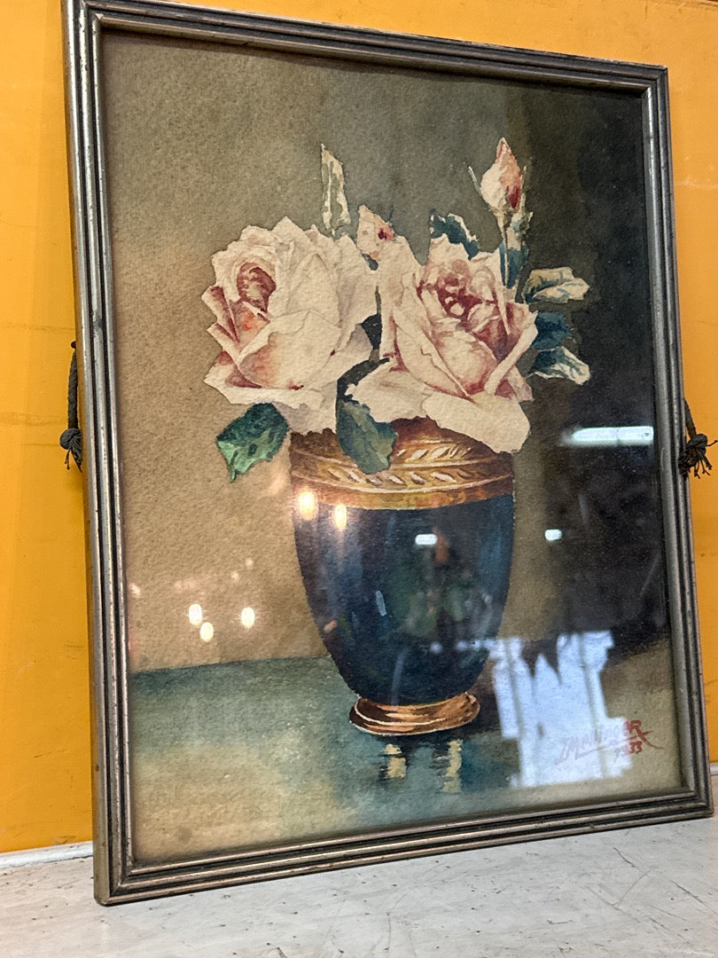 Tableau J. Mellinger – Peinture de roses 1933