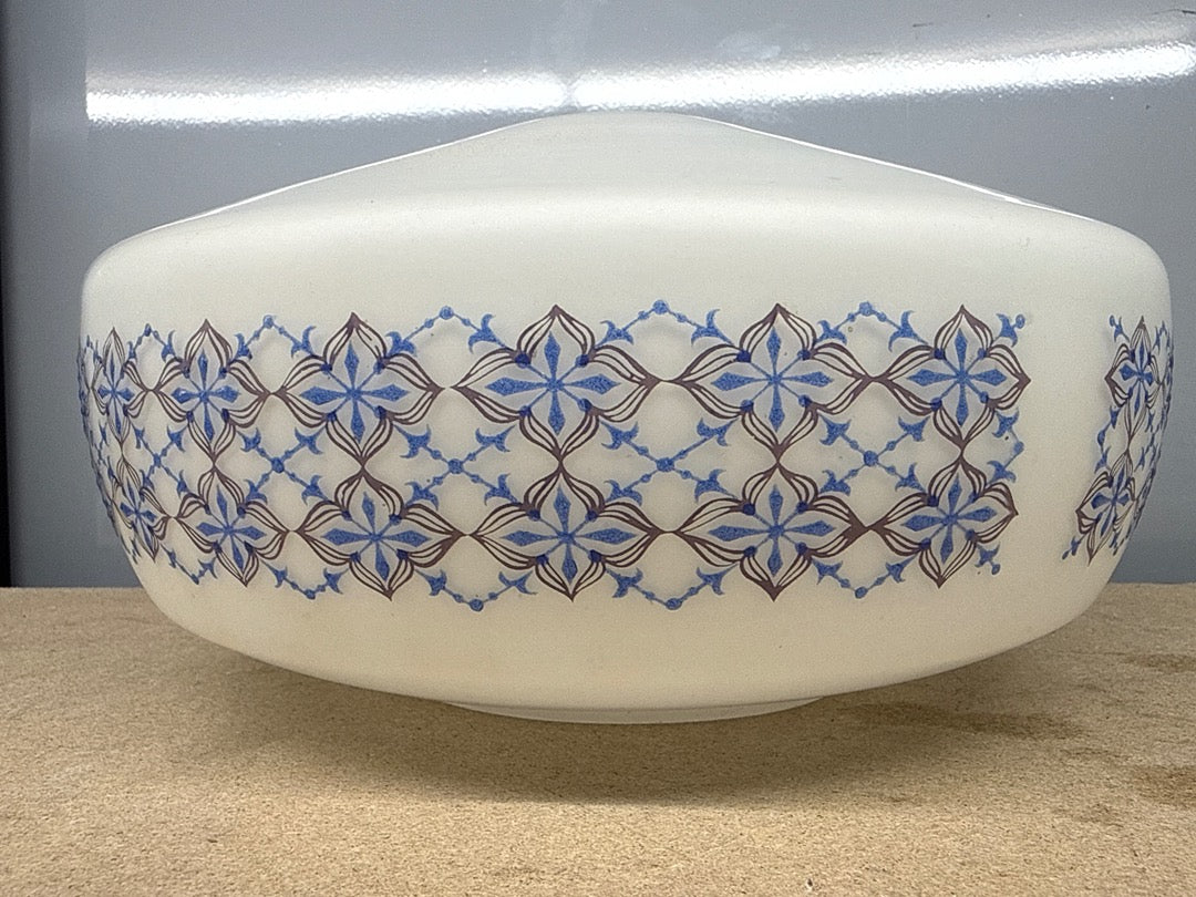 Globe – Vintage – Abat-jour – Opaline motifs bleus