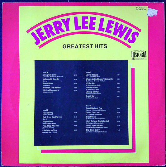 Vinyle Double Album Jerry Lee Lewis Greatest Hits Historia