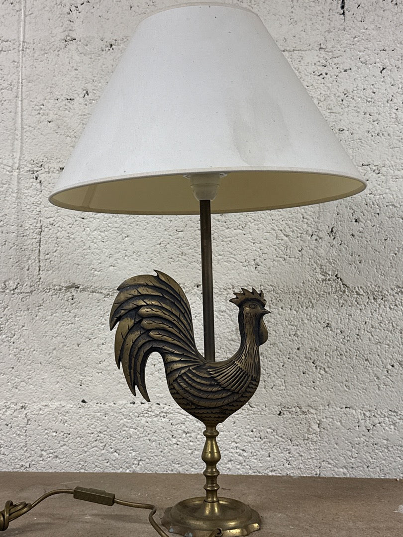 Lampe – Coq en laiton / Bronze