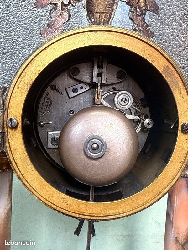 Pendule portique – scaph cluses société clusienne – Horlogerie – Marbre et bronze