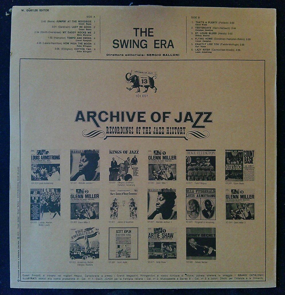 Vinyle archive of Jazz The Swing Era Crème