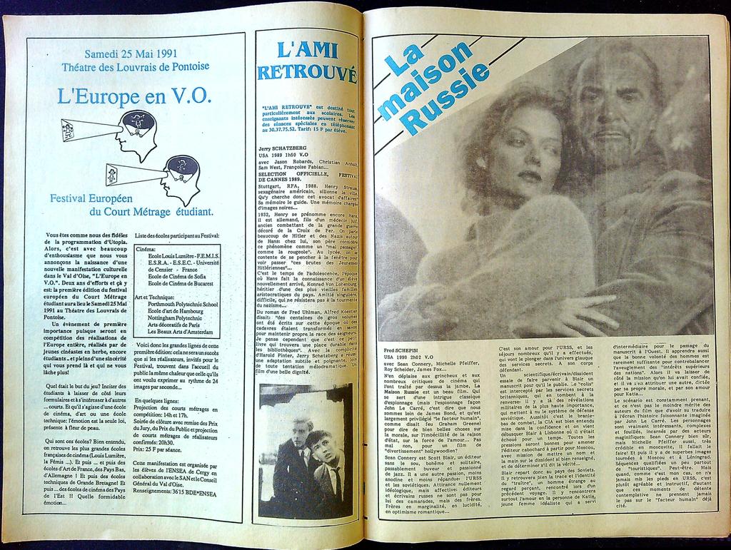 Gazette cinéma – Utopia N°36 1991 – Cinéma – Vintage