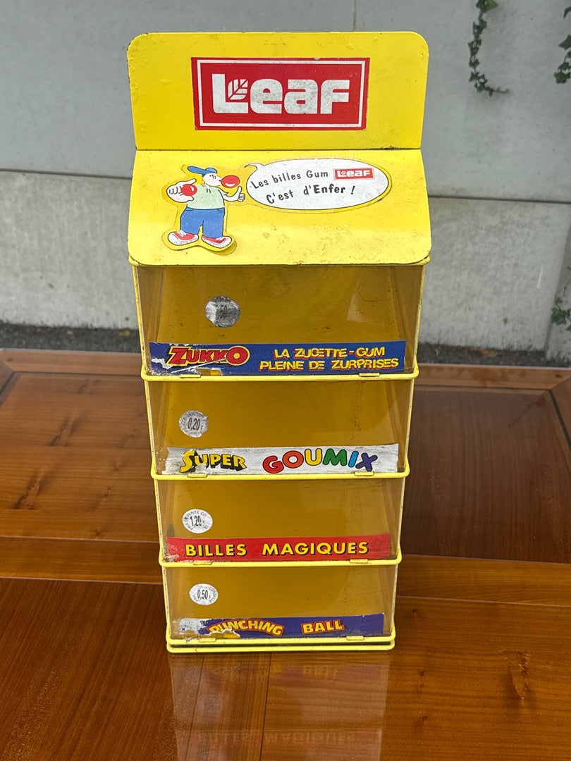 Présentoir jaune – Leaf – Collection – Vintage chewing-gum