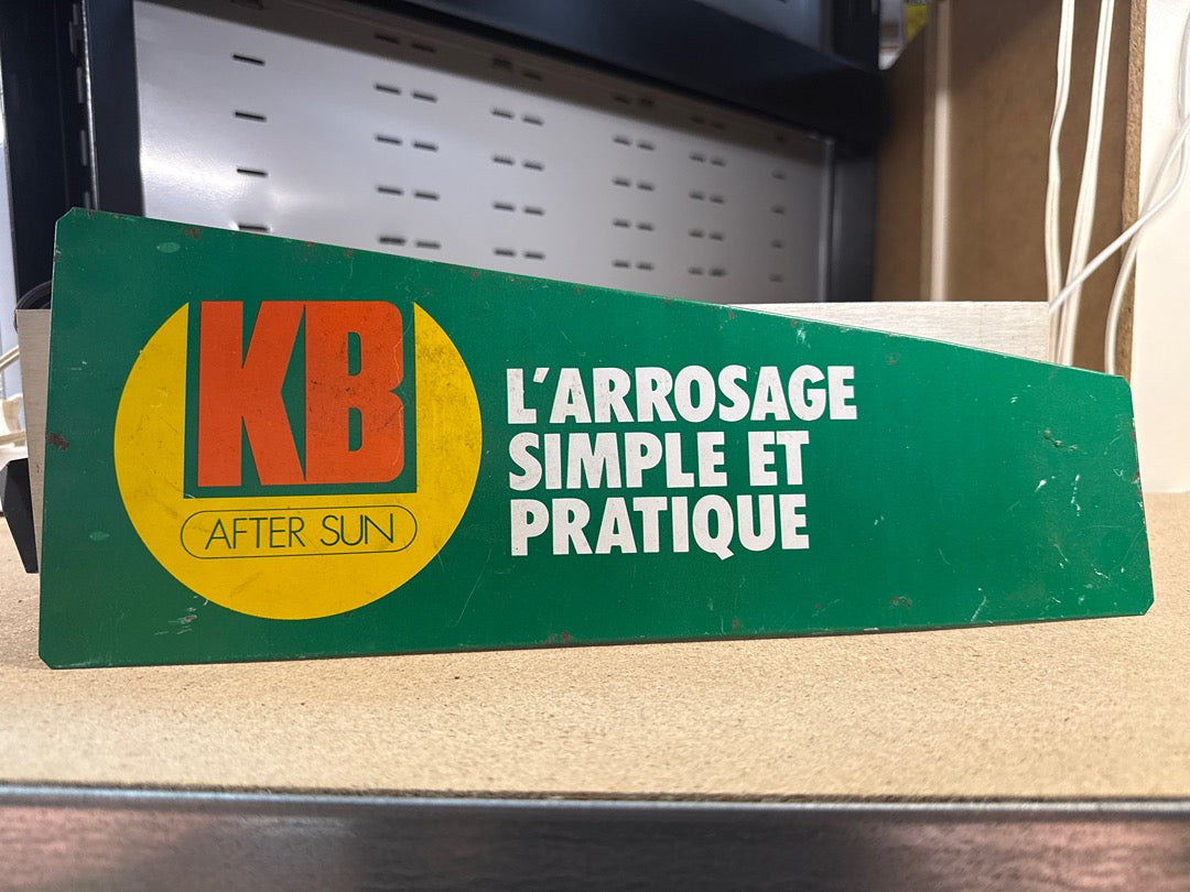 Plaque publicitaire vintage Kb After Sun