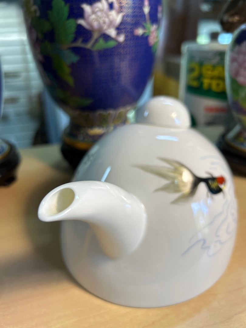 Théière Maycan et 2 tasses porcelaine poissons