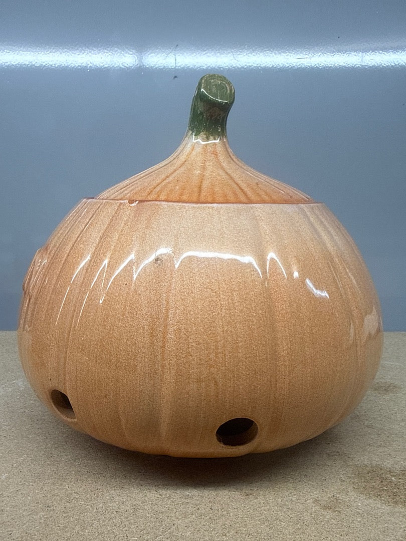 Pot à oignons – Céramique – Conservation – Vintage terre cuite