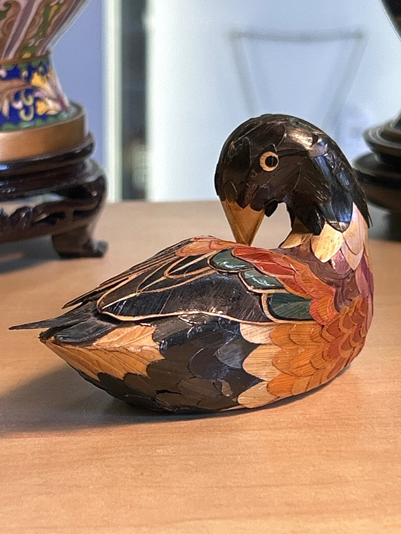 Canard décoratif en paille