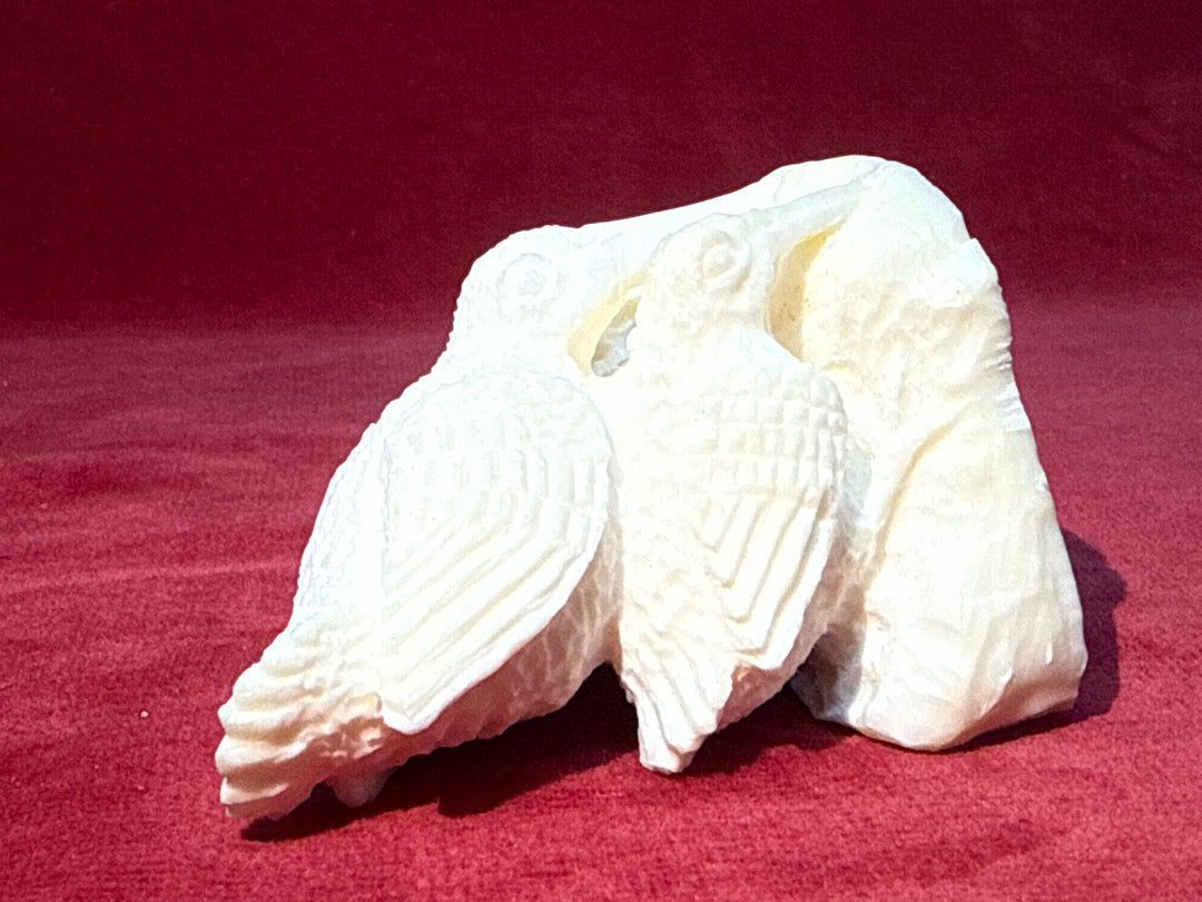 Statuette Oiseaux en Os Signé Lechat 2012
