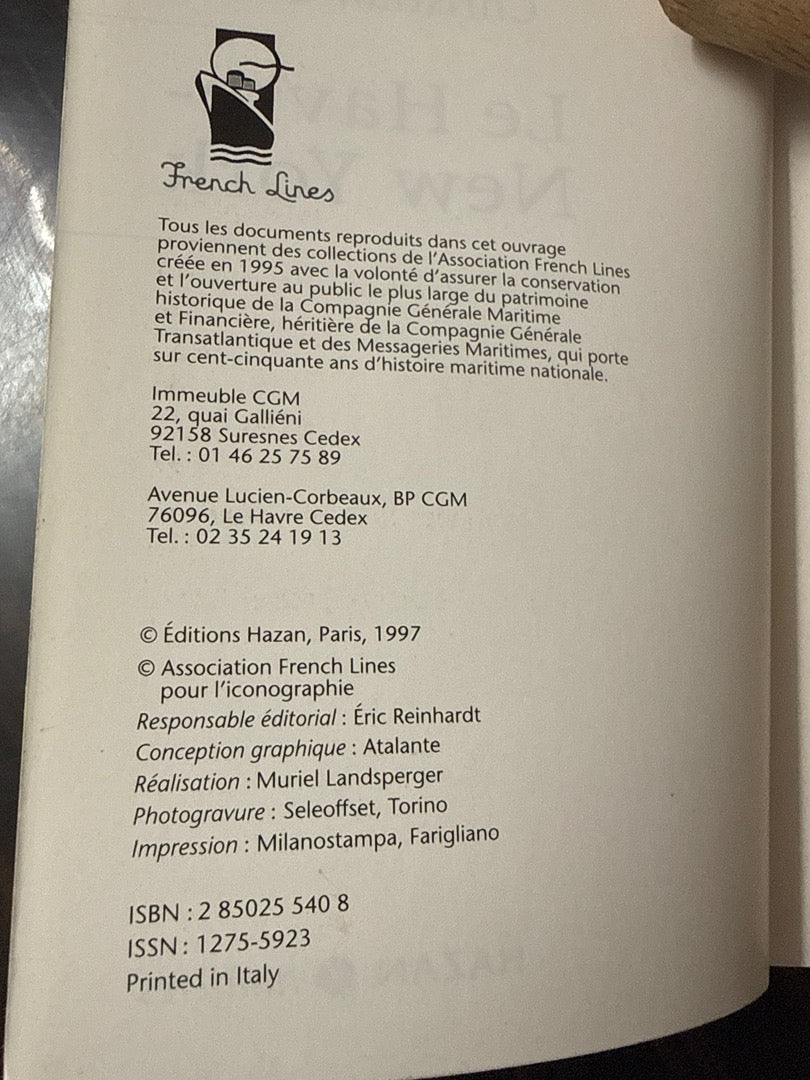 Livre – Le Havre-new York – Histoire – Paquebots